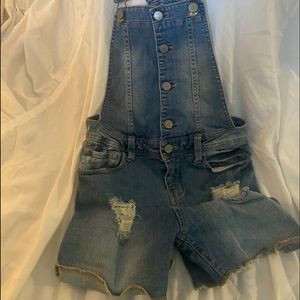 Jean shorts overalls